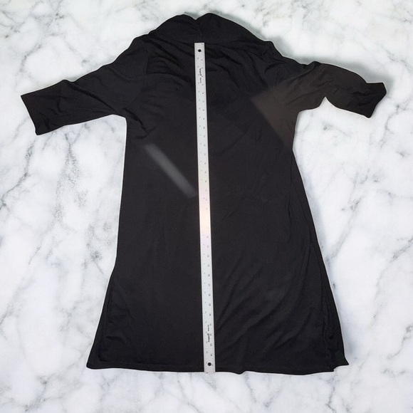 Karen Kane Black Cocktail Dress Cowl Neck 3/4 Sleeve - Picture 11 of 12